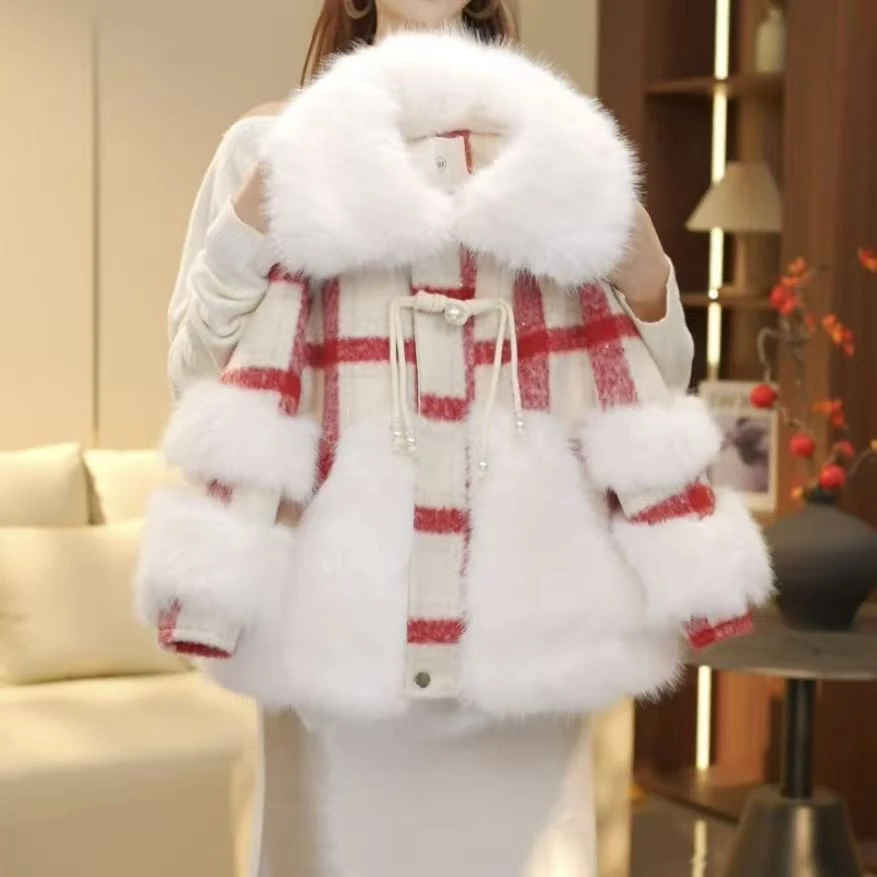 boboe/波波鹅女童冬季新款时尚百搭加绒加厚毛绒外套--Y6115