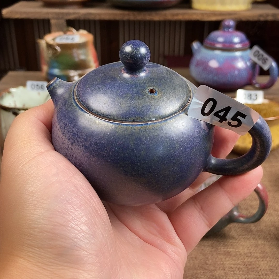 指***墨瓷片钧瓷茶壶艺术