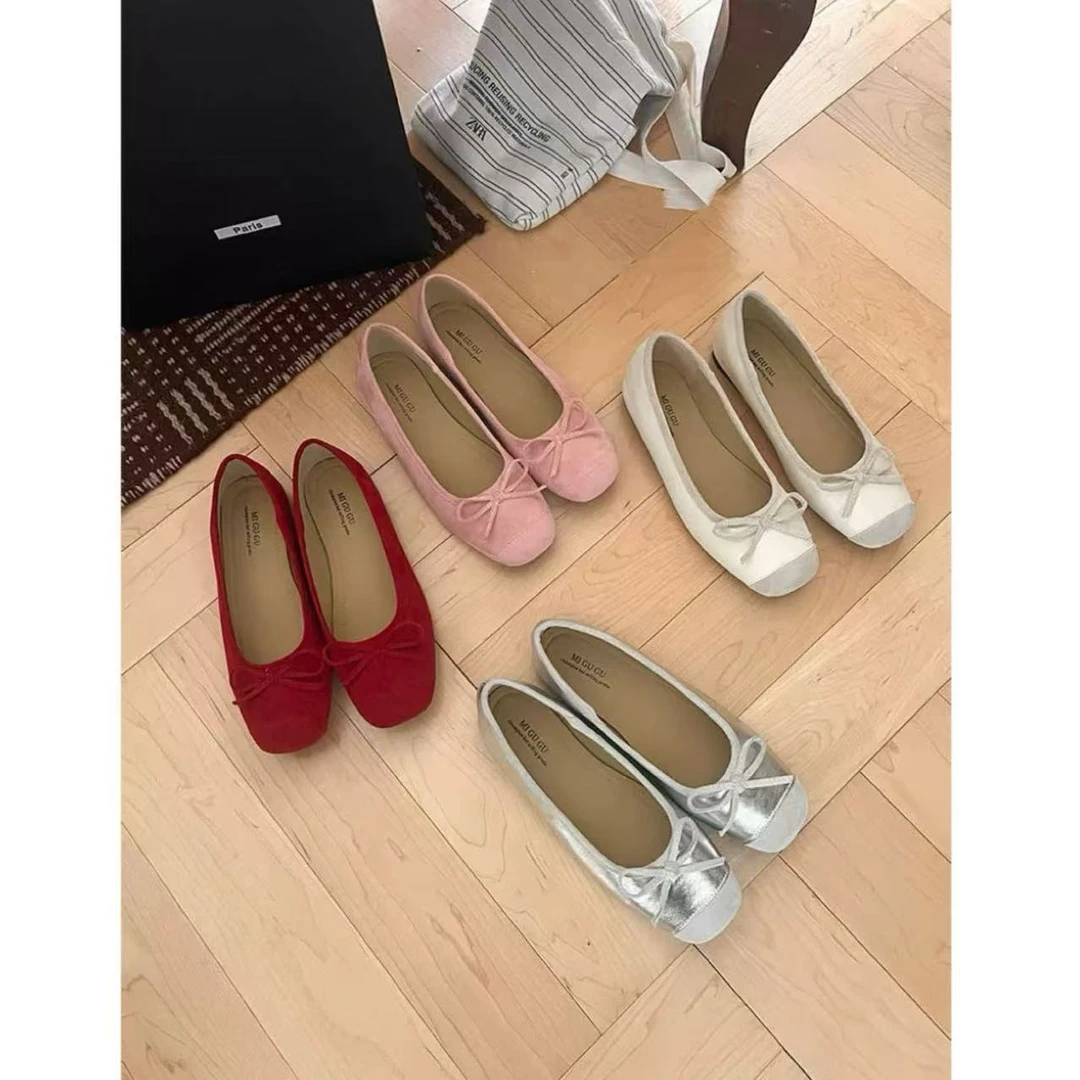 【彩色多巴胺】甜美温柔方头蝴蝶结单鞋677-16 跟高约2公分