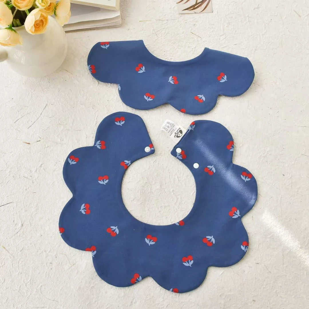 [102]高定高定婴儿口水巾花瓣围兜新生儿防吐奶柔软透气围嘴