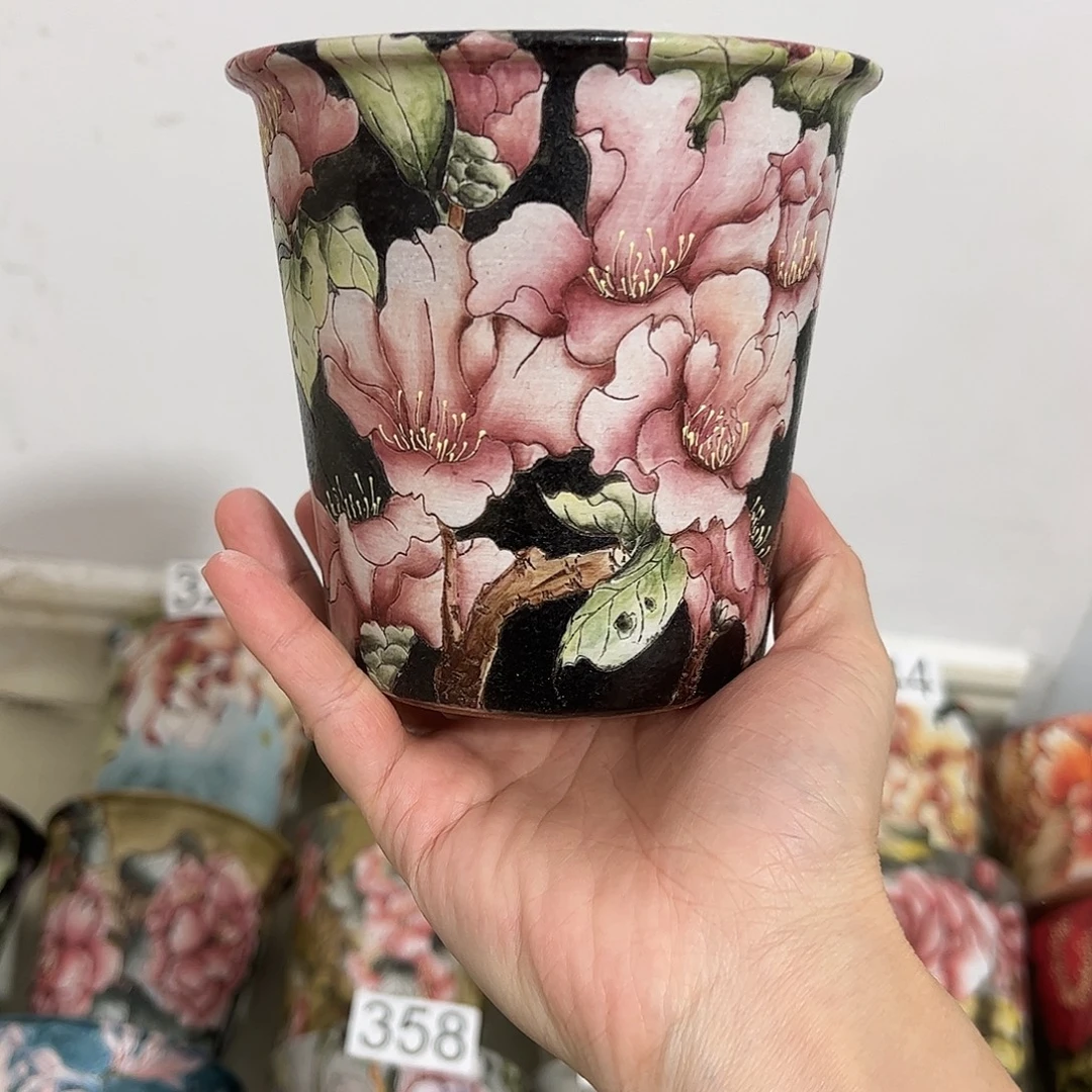 景德镇炫彩手绘口10.5高11.5