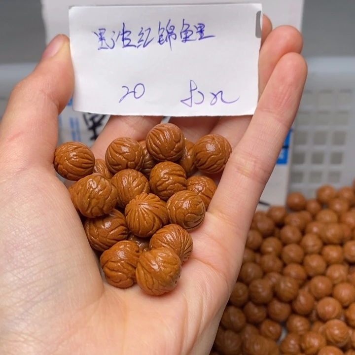 手串桃核13mm左右野生红锦鲤20颗（打孔）