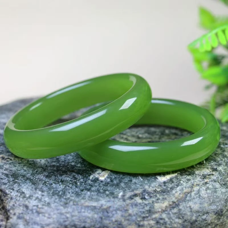 精美时尚手工打磨苹果绿色女士手镯常规宽度送妈妈送闺蜜