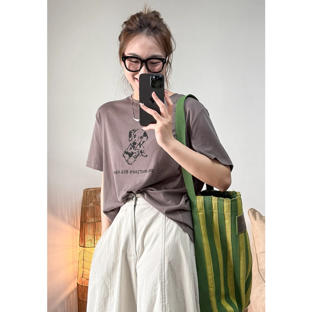 ZhaoSanJin【5.1】2025年夏季新款圆领弹力小狗T SJT5002