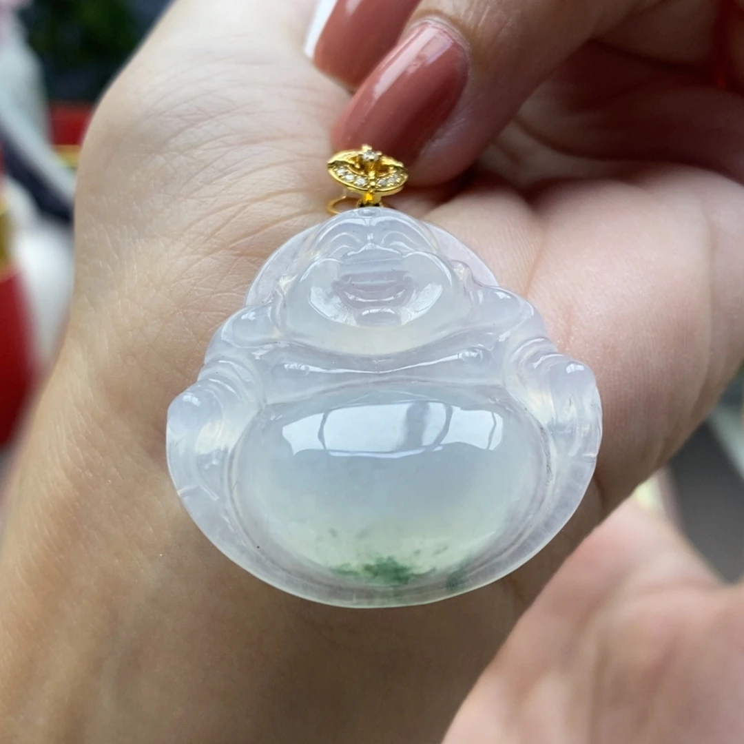 翡翠18K金镶嵌颈饰吊坠14