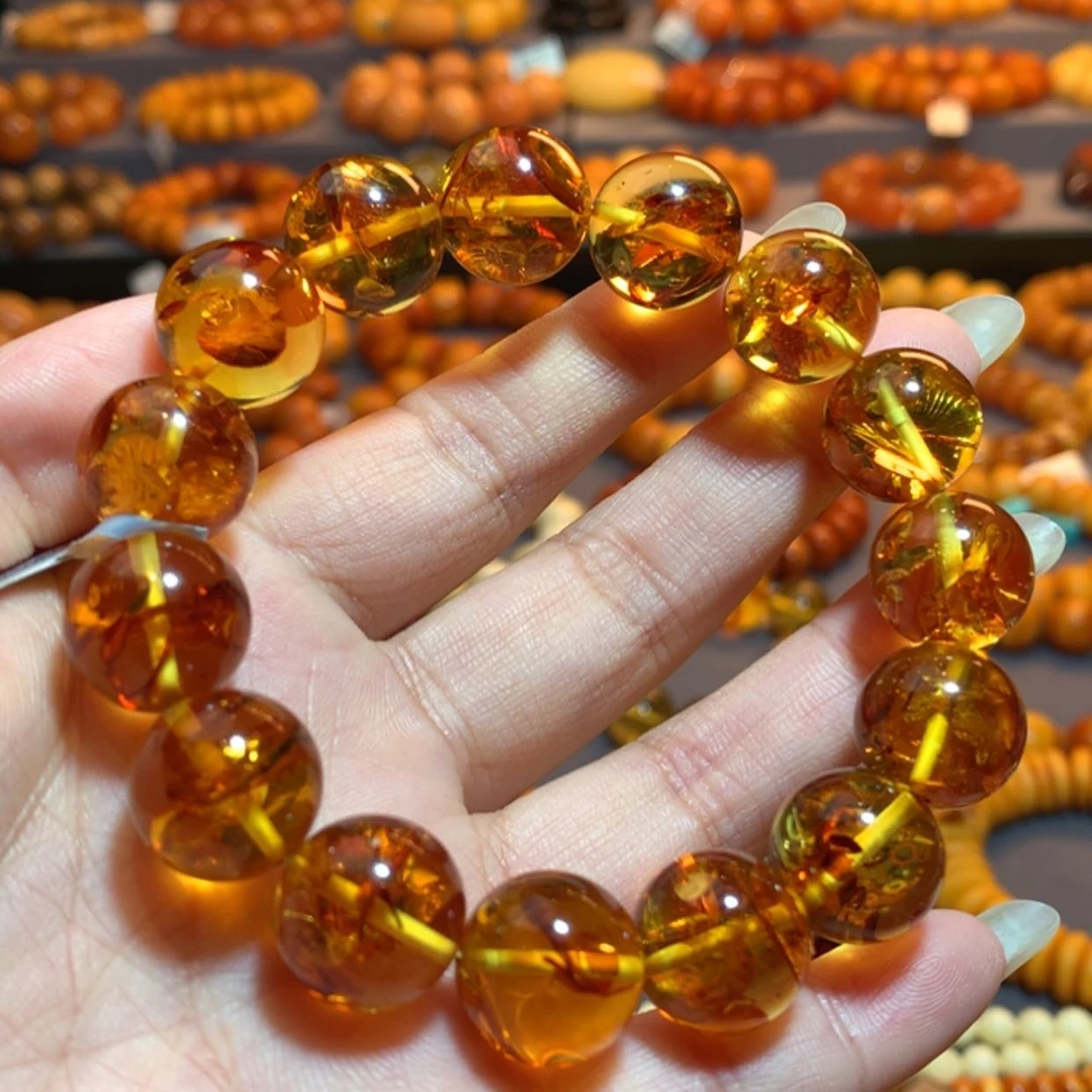【闪购商品】手串琥珀（花珀）未镶嵌花珀手串
