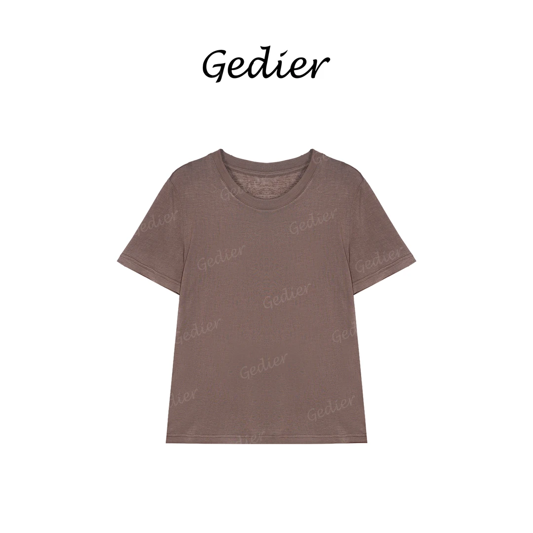 【歌蒂尔】“咖啡糖” 2025年夏季纯色圆领百搭T恤 TG520578Y