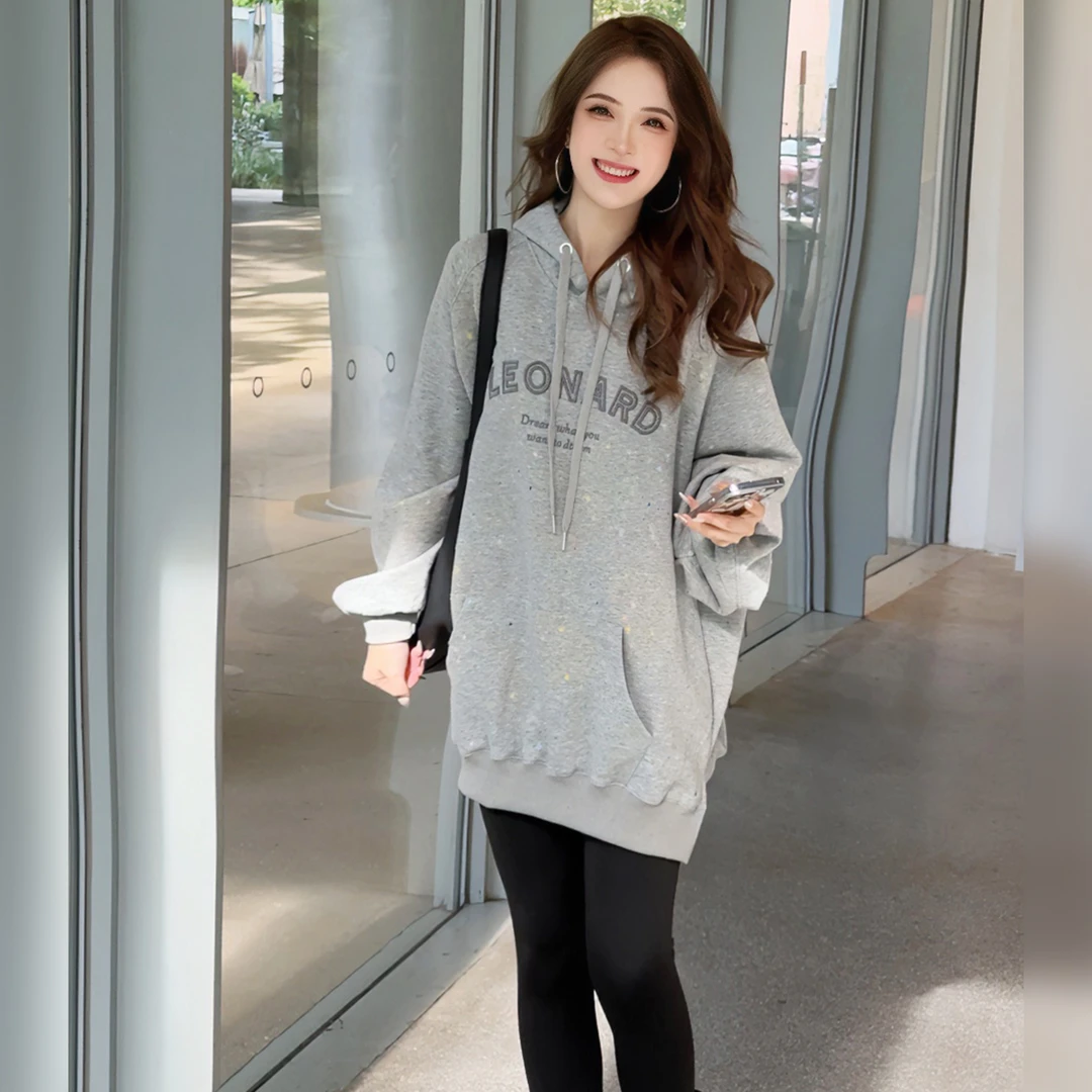 【Linda姐高端线】秋冬新款时尚气质休闲宽松连帽卫衣AW5SWY0001