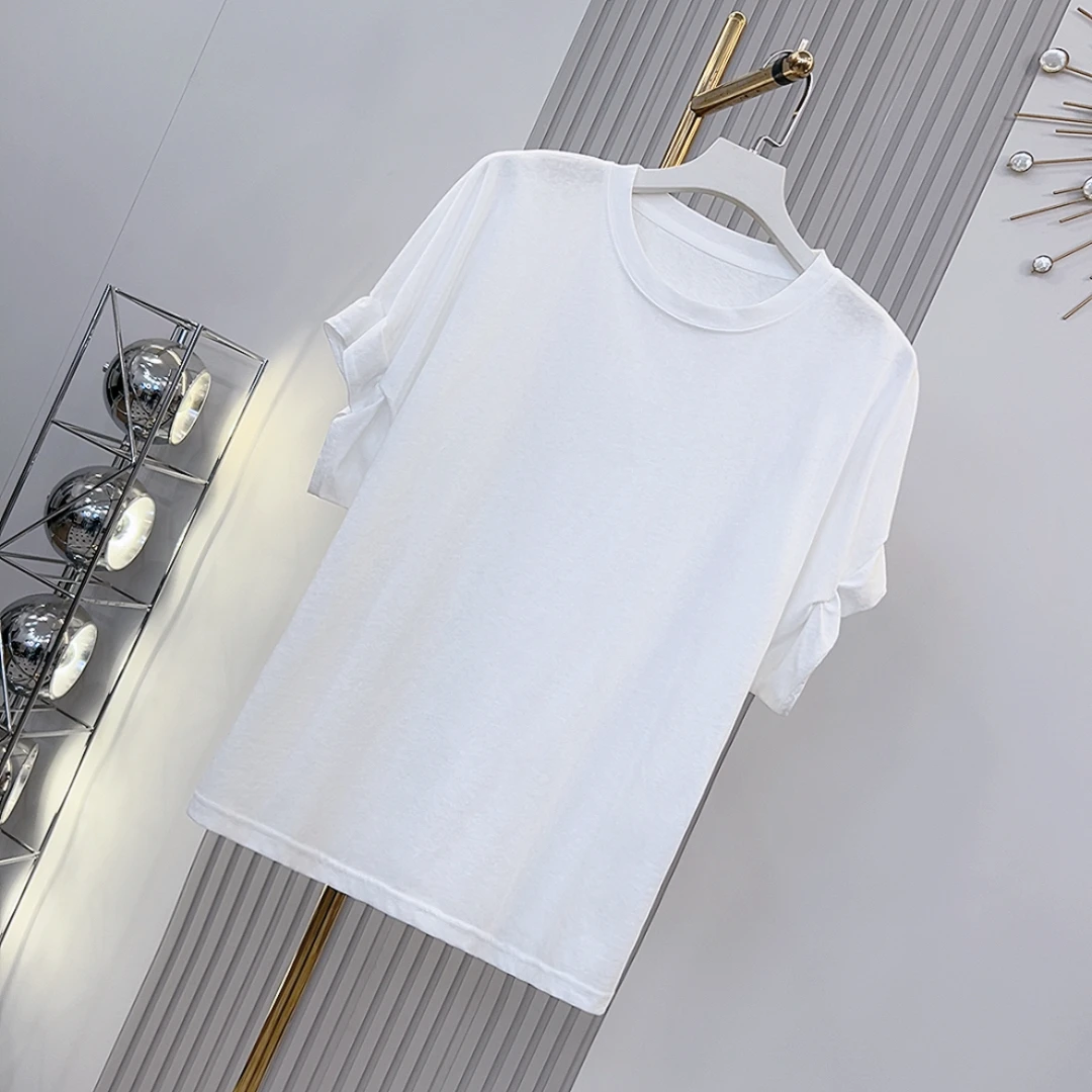 “花苞短袖” 2025新款时髦书呆子简约百搭T恤