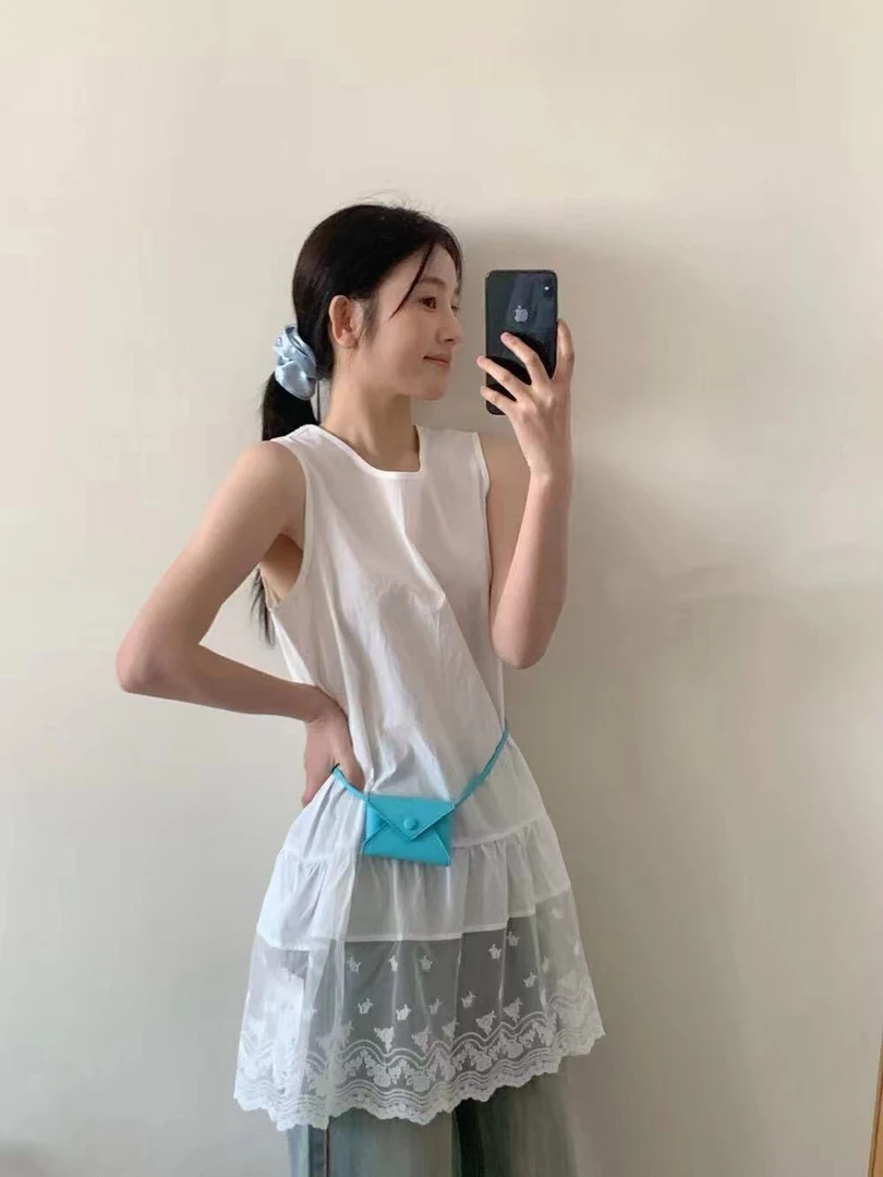 ROUR@2521 韩系简约时尚蕾丝背心裙 3-8