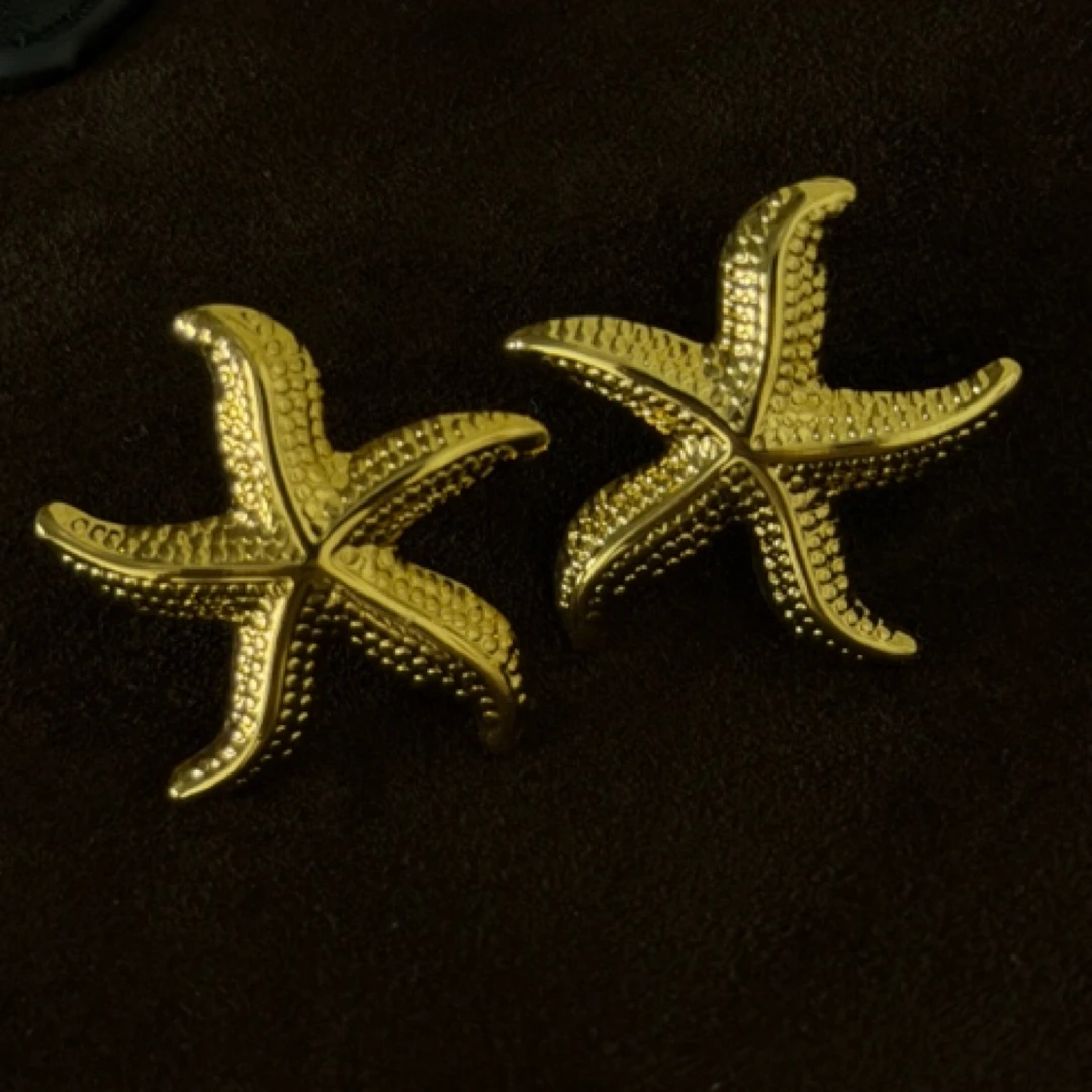 钛钢耳饰 DearOne 海洋生物原创设计女耳钉轻奢百搭饰品复古法式