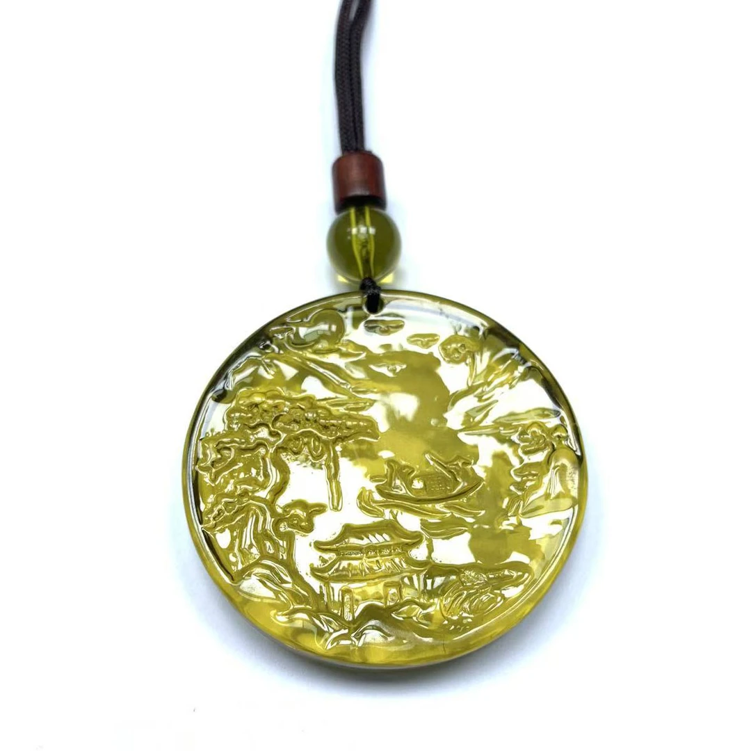 YLM038 精美吊坠圆牌挂件55*19mm