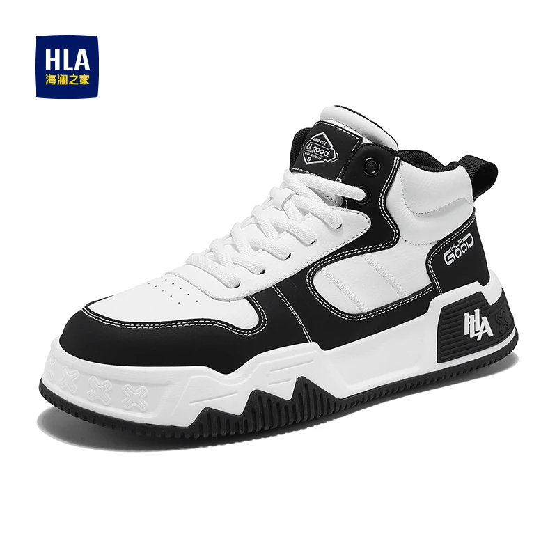 海澜之家2025高帮鞋男板鞋秋冬新款运动休闲鞋子百搭厚底小白鞋潮