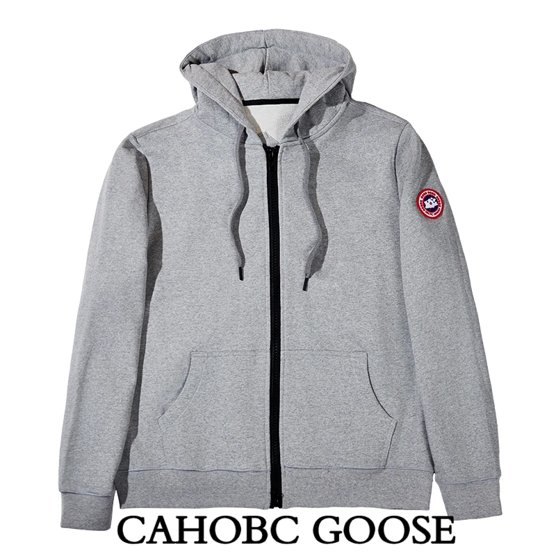 【CG107连帽卫衣】CAHOBC GOOSE灰色开衫外套男士连帽拉链春秋款