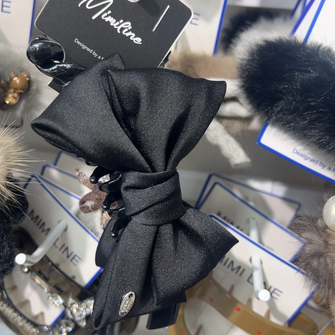 皮质铁合金蝴蝶结香蕉夹