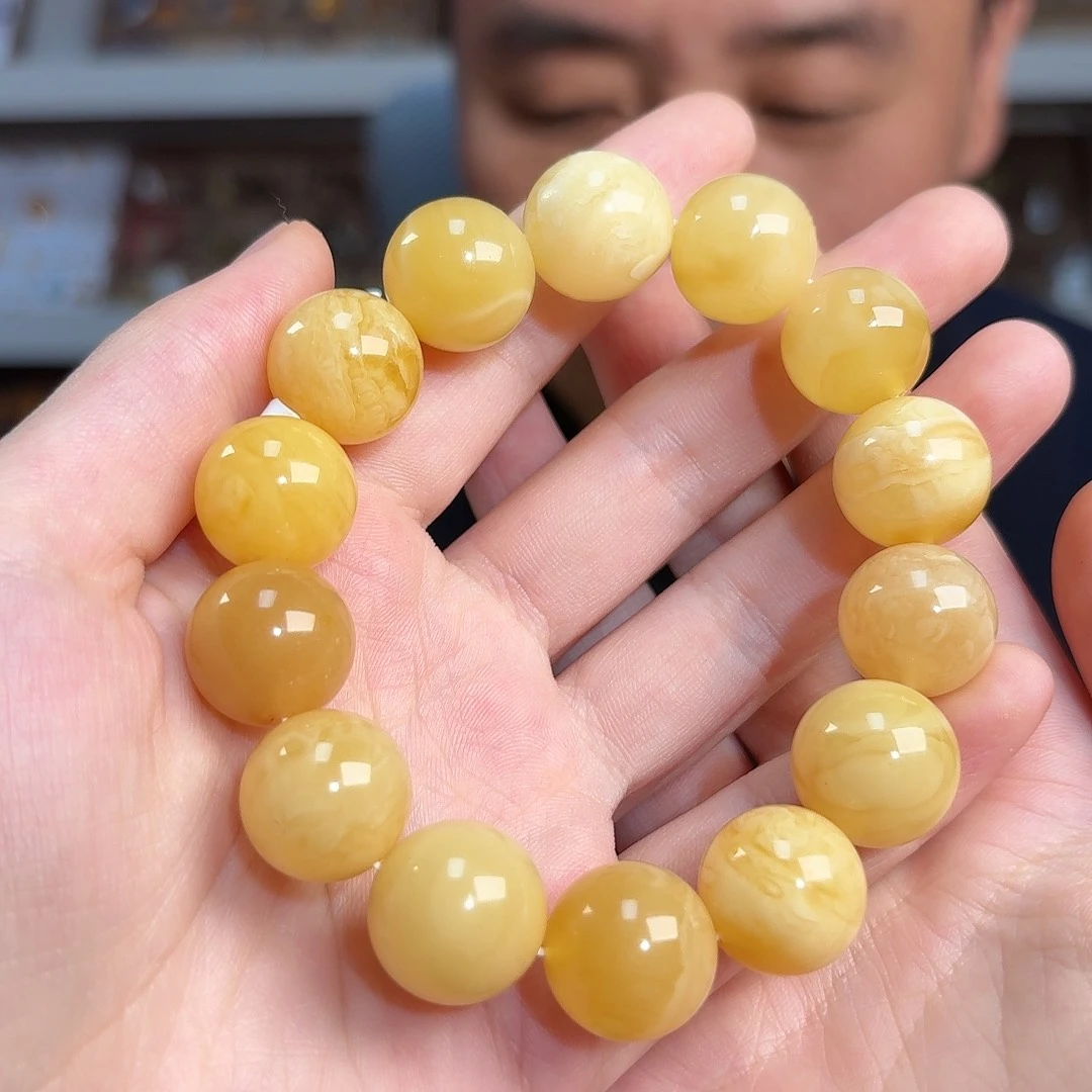 琥珀颈饰未镶嵌tx1015圆珠手串