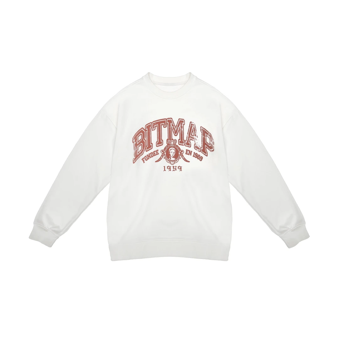 小鱼儿圆领宽松休闲印花长袖卫衣