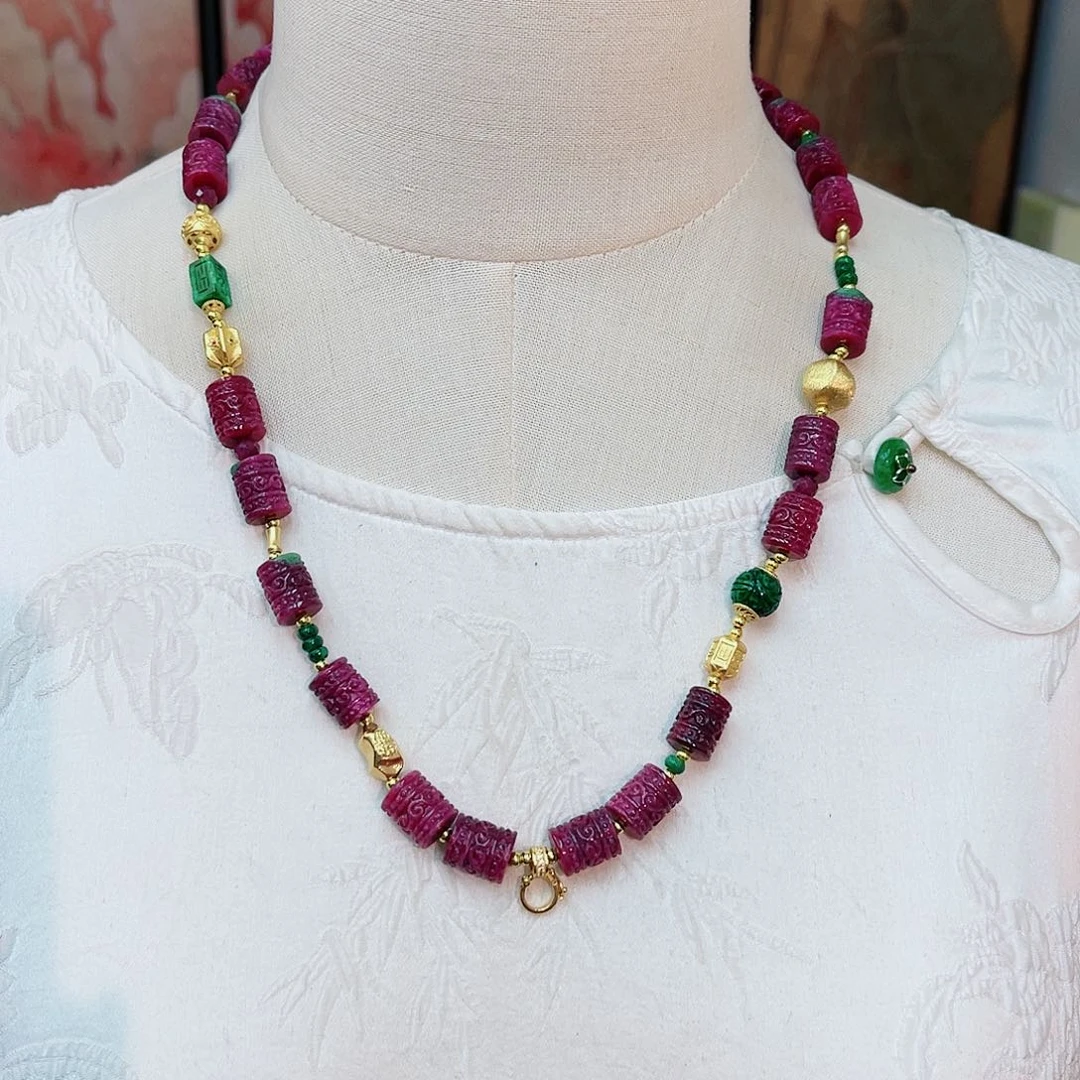 颈饰银S925镶嵌红宝石48小时鉴赏期1