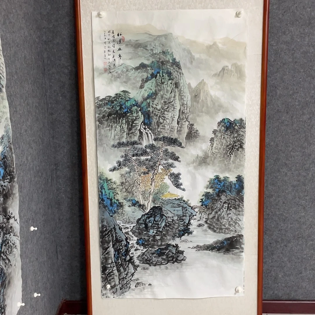 贾***学国画四尺138.69画芯 不带框