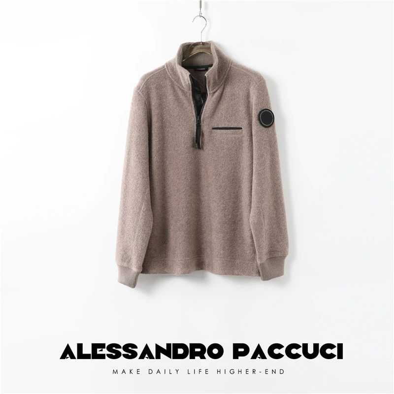 【孤品特价不退换】洛哥24337X 定染羊毛圈圈立领半拉链多色卫衣