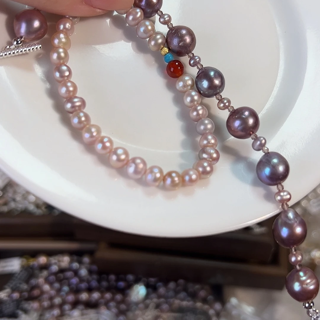 银S925镶嵌时尚设计款淡水珍珠淡水珍珠