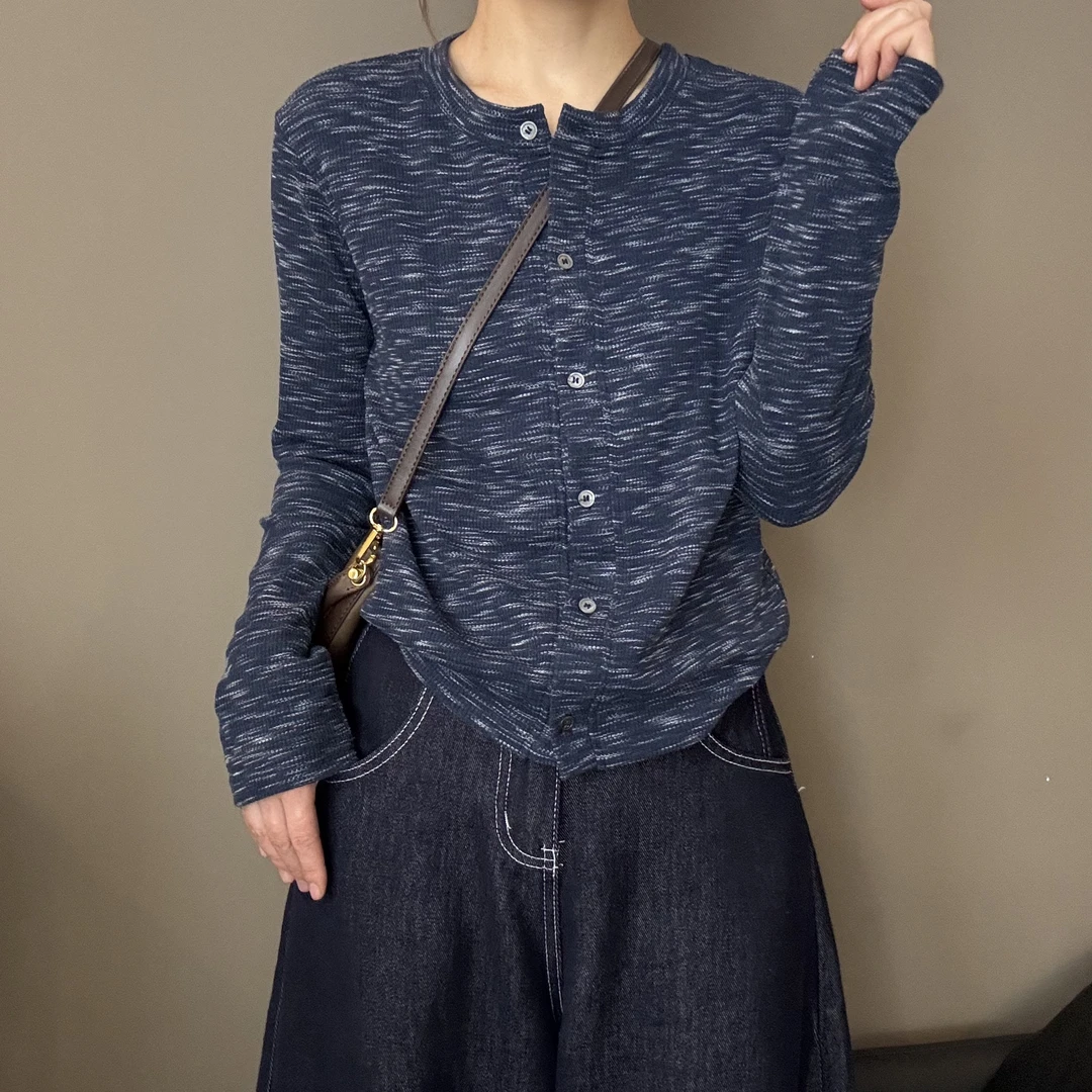 温柔小女人针织开衫外套女长袖针织衫气质早秋短款毛线上衣-L0150