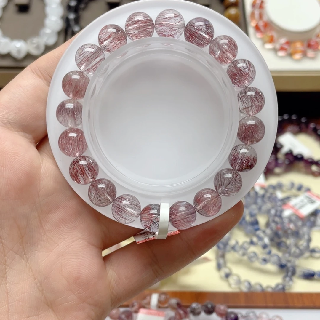 未镶嵌手链水晶粉红超9.5