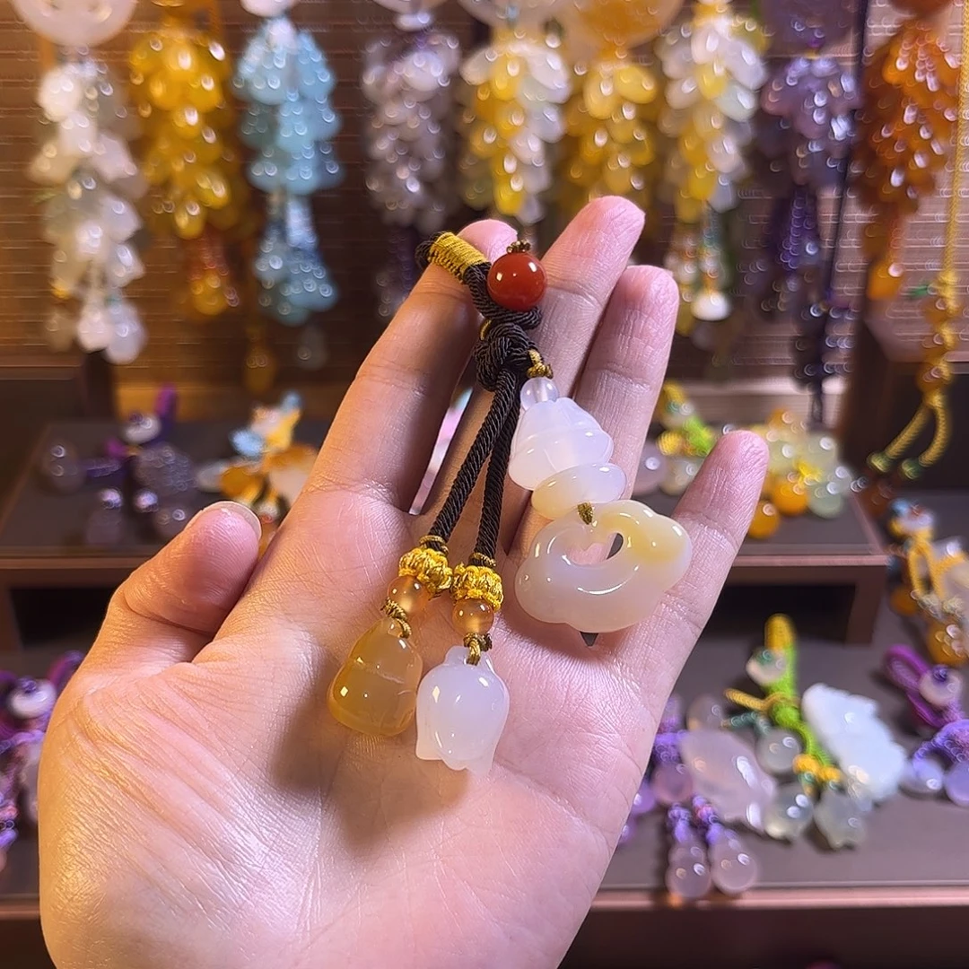玛瑙/玉髓未镶嵌车挂福利款钥匙扣