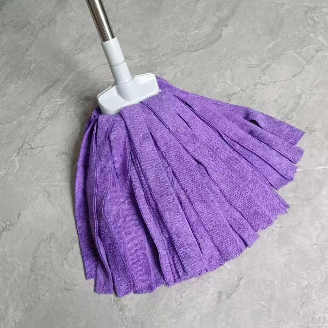 家用老式地拖毛巾布拖把拖把拧水拖把传统圆头扁头大号吸水加厚