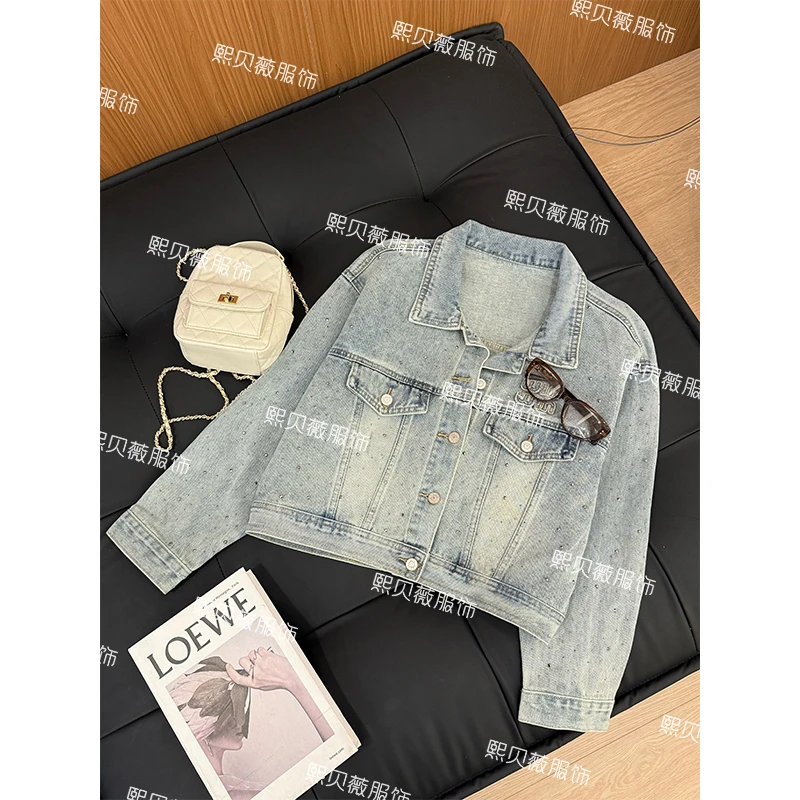 熙贝薇 【满天星】2025春款复古风假口袋高级感时尚短夹克 G7001