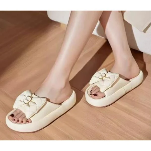 夏款2001平底软底蝴蝶结拖鞋