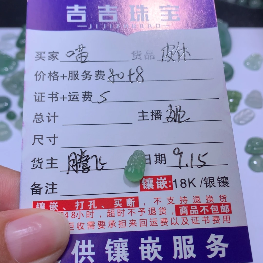 喵***宝颈饰未镶嵌翡翠貔貅