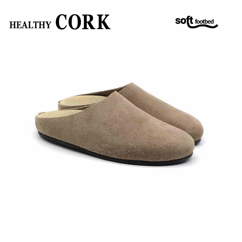 【Y姐--】半拖肉家女鞋平底牛反绒皮舒适时尚无扣百搭简约