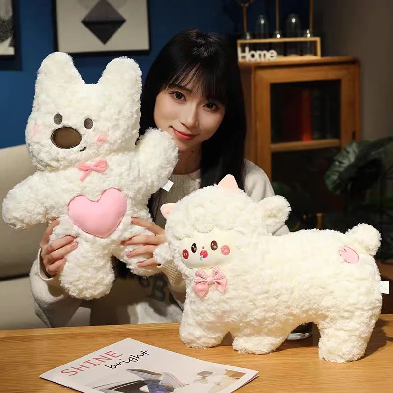 可爱小狗抱枕女孩儿童睡觉娃娃小羊玩偶毛绒公仔送女生生日礼物