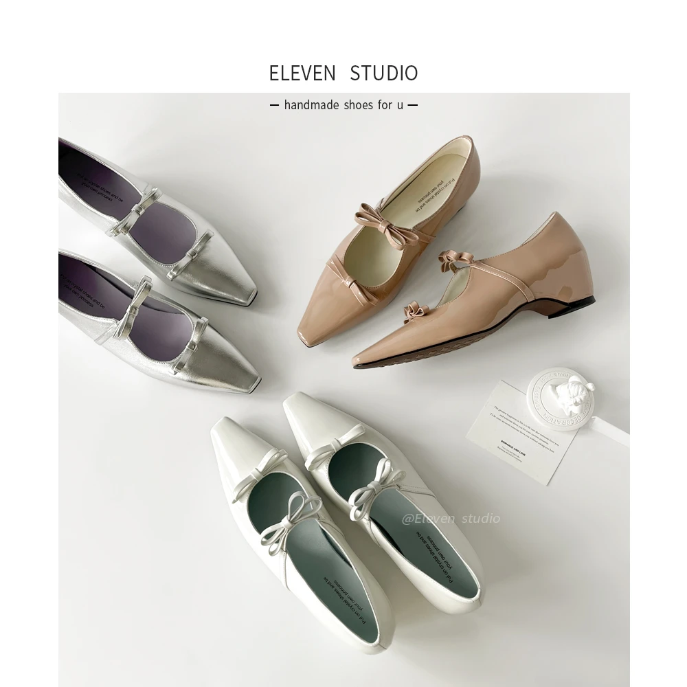 【王11】5CM真皮法式气质粗跟玛丽珍轻奢女鞋/双生鞋子