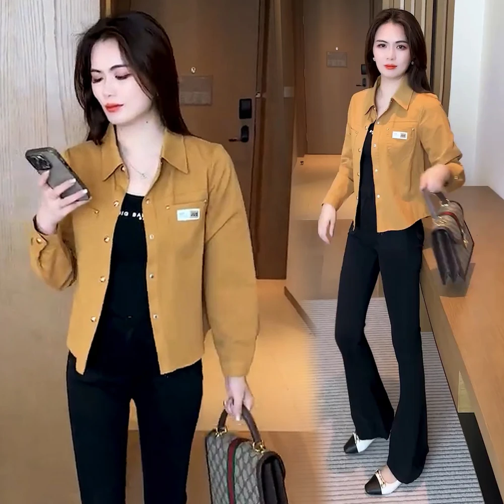 时尚休闲短外套女2025秋季新款洋气宽松显瘦长袖百搭小个子上衣潮