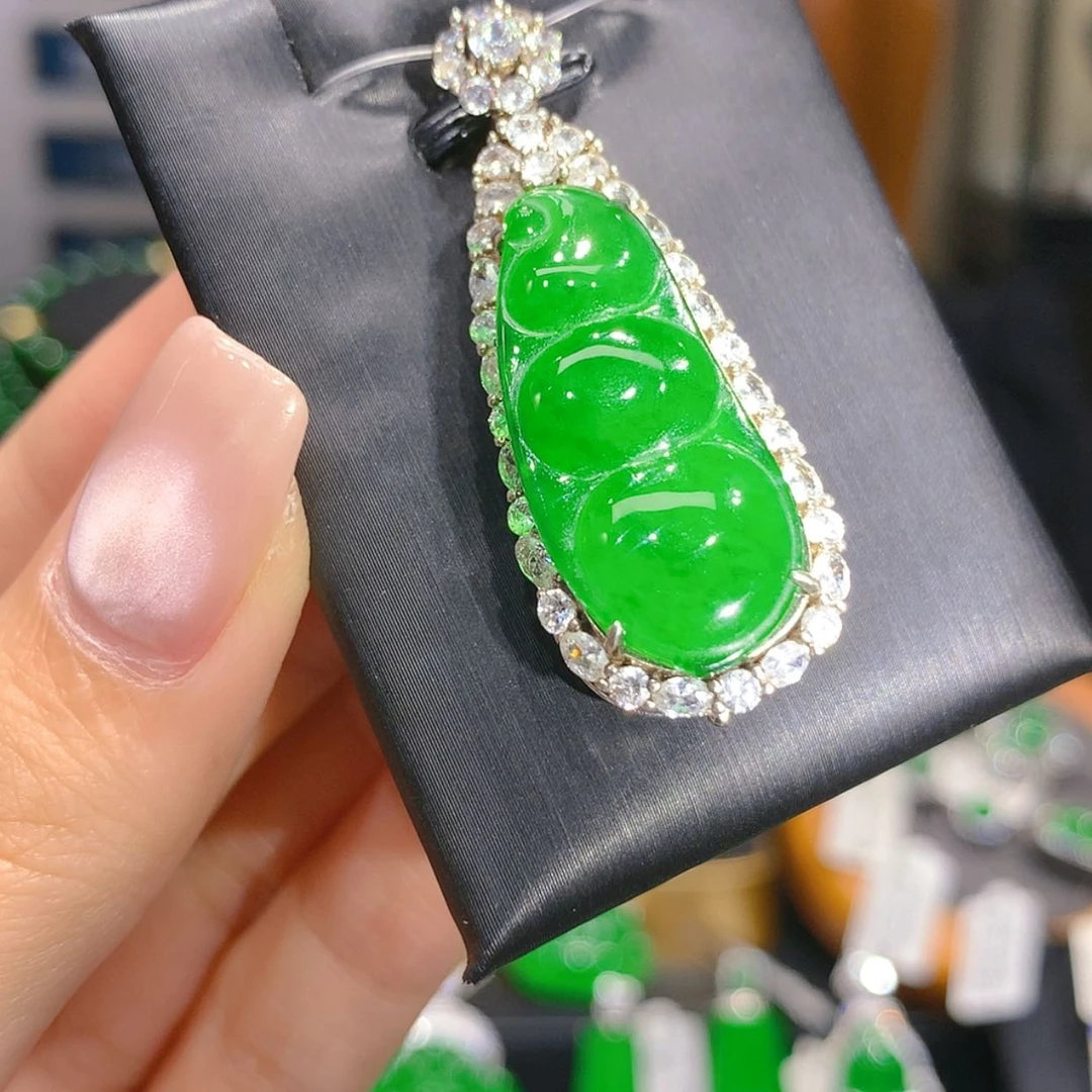 【闪购商品】颈饰银S925镶嵌翡翠4柒姐