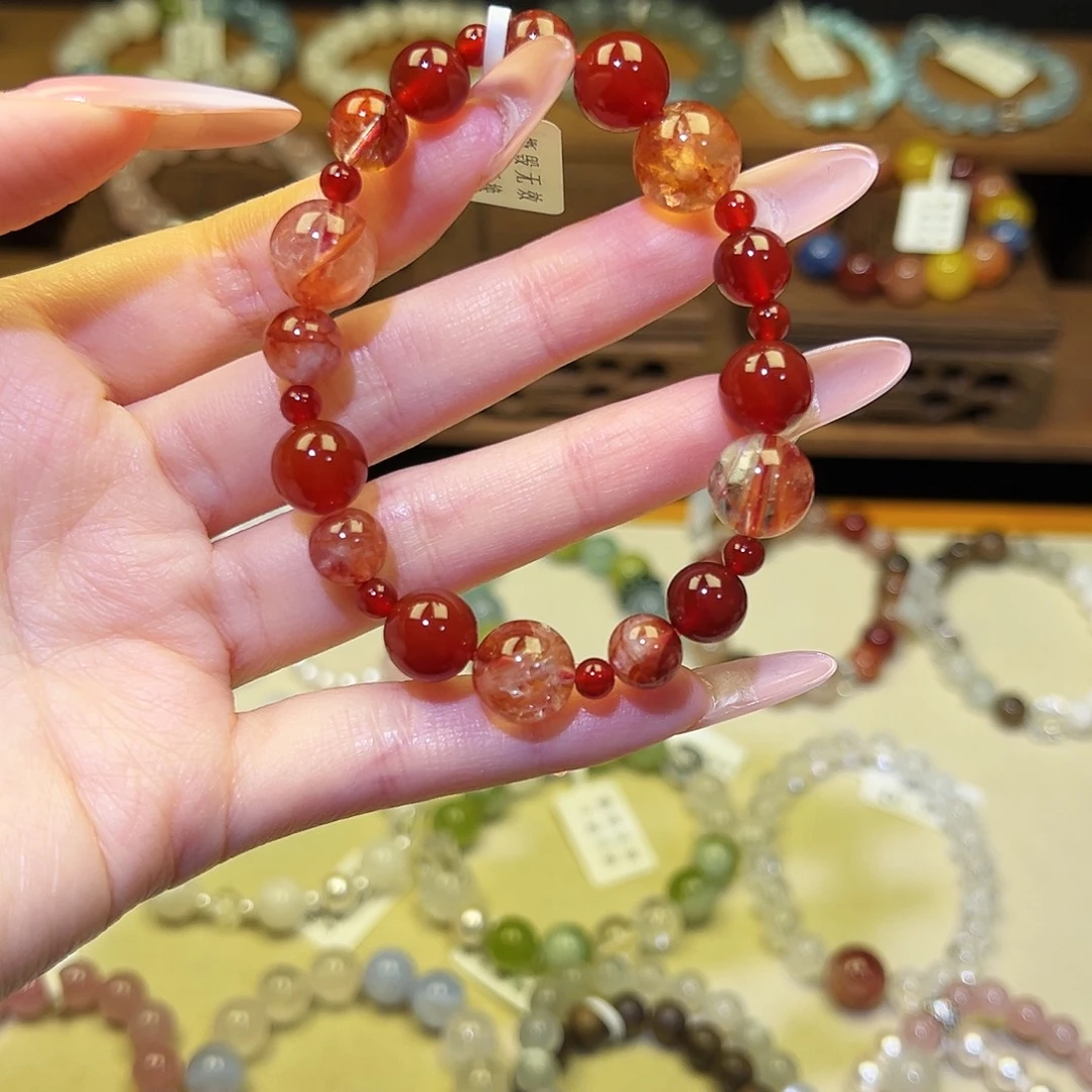 手链银S925镶嵌水晶胶花1465