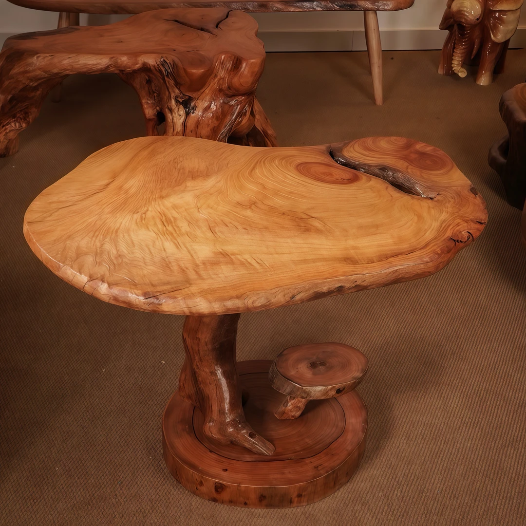 （直播间一物一拍有树洞老裂介意慎拍）香樟木榫卯茶几一体茶台