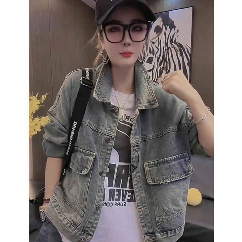 欧货重磅秋季欧若风短款牛仔外套女装新款时尚高级感网红牛仔外套