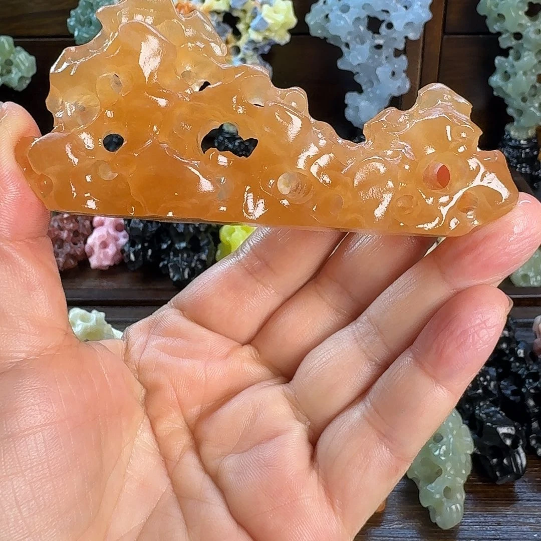 青海石青海橘子冻笔架