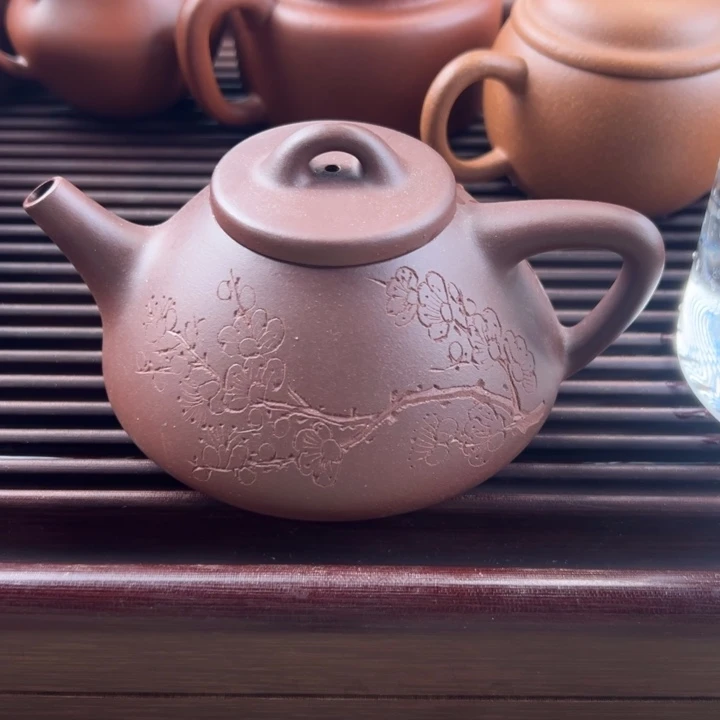 紫砂茶壶梅花精工石瓢200cc
