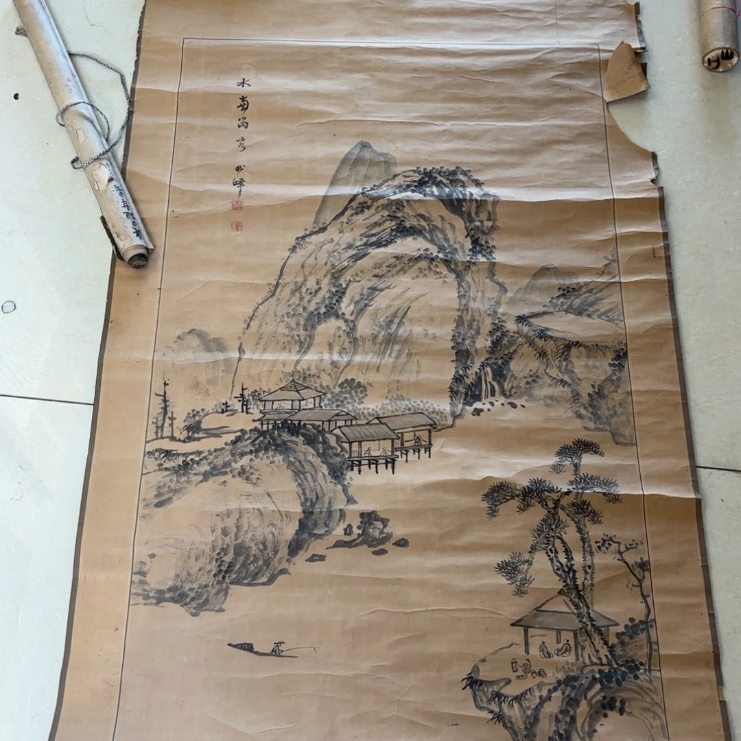 书法戏*卷轴绢本绫裱861