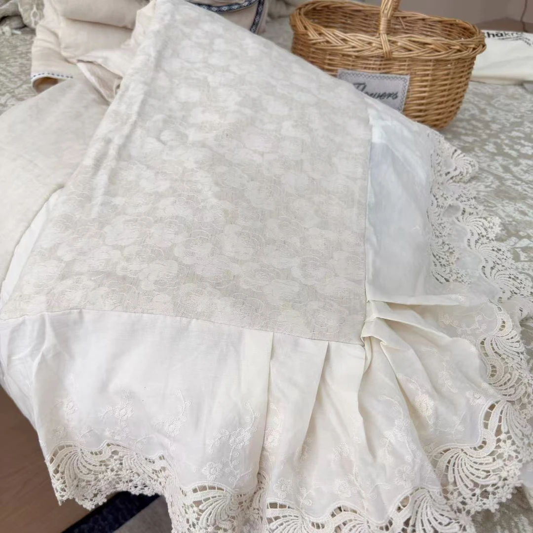 【小香风花边夏被】200*230cm柔软亲肤蓬松亚麻天丝棉夏被可机洗