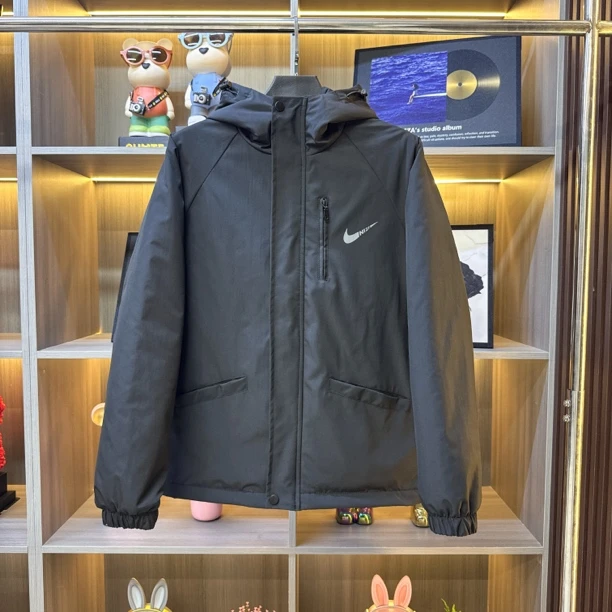 （棉服）秋冬新款时尚休闲修身连帽百搭薄棉棉服夹克-9976