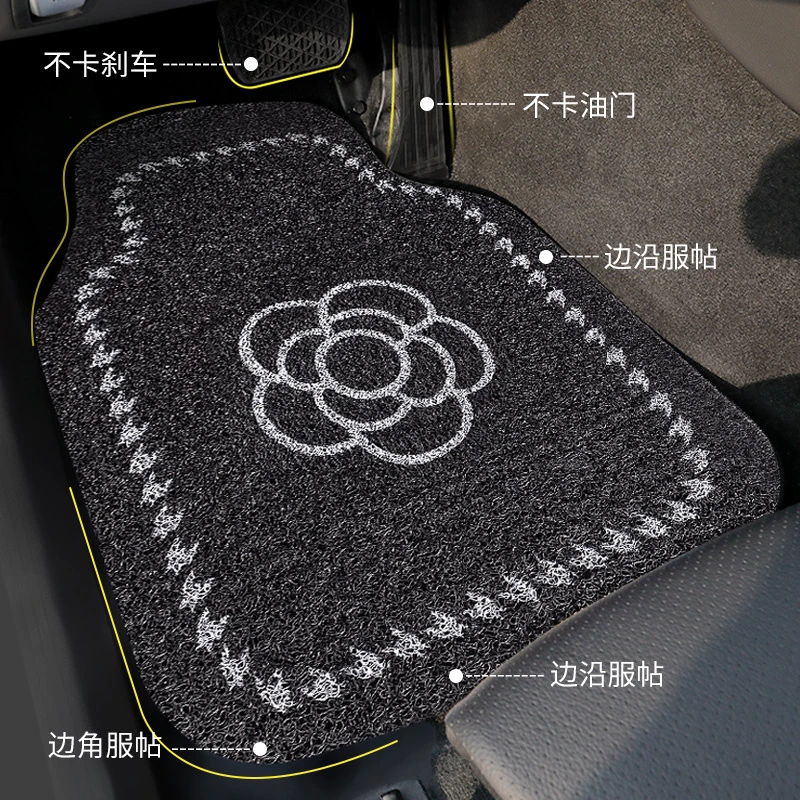 高级感女车主主驾驶全包围丝圈汽车脚垫防脏防滑通用型车载地垫