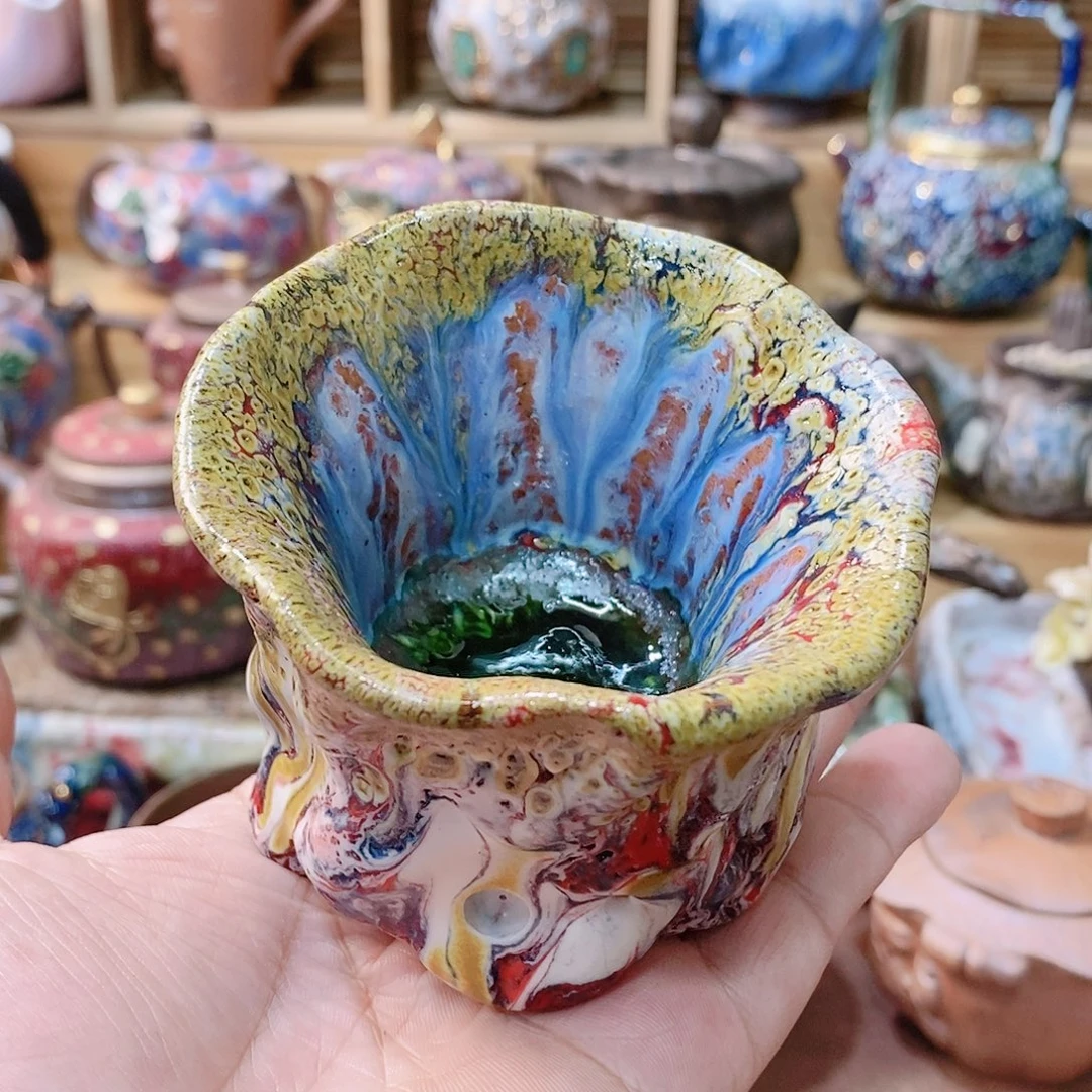粗陶志野柴烧茶具