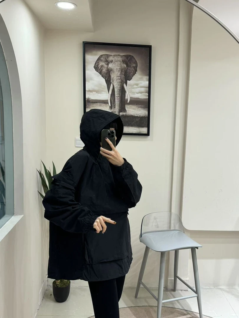 《遇见》2025新款休闲高领连帽大兜冲锋衣外套百搭