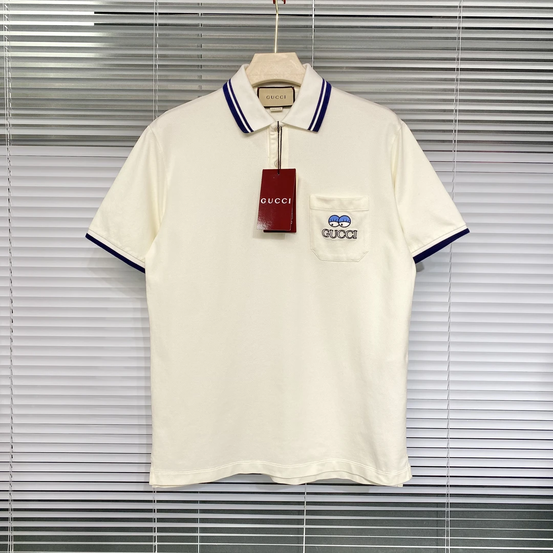未使用 GUCCI/古驰 24新款 刺绣logo 眼睛刺绣 POLO衫 M码 a87