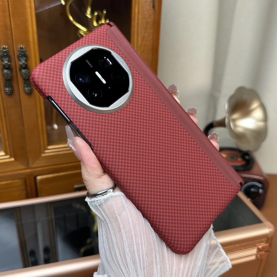 双中轴碳纤维纹适用于华为mateX5双中轴磁吸mateX6双边全包手机壳